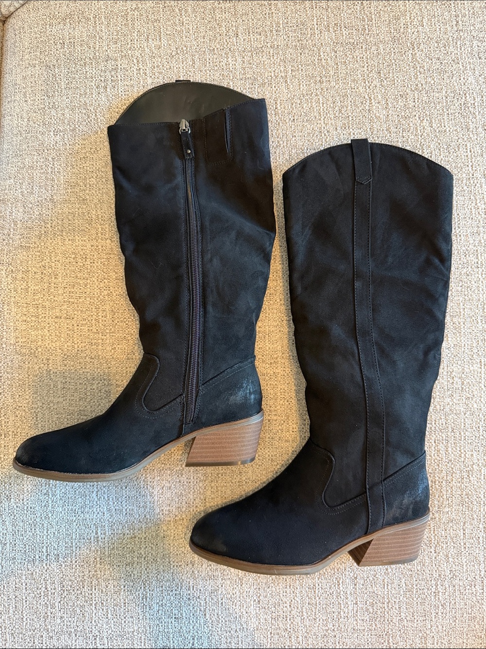Dr. Scholls Women’s Lovely Black Mid-Calf Block Heel Women's Boots NWT